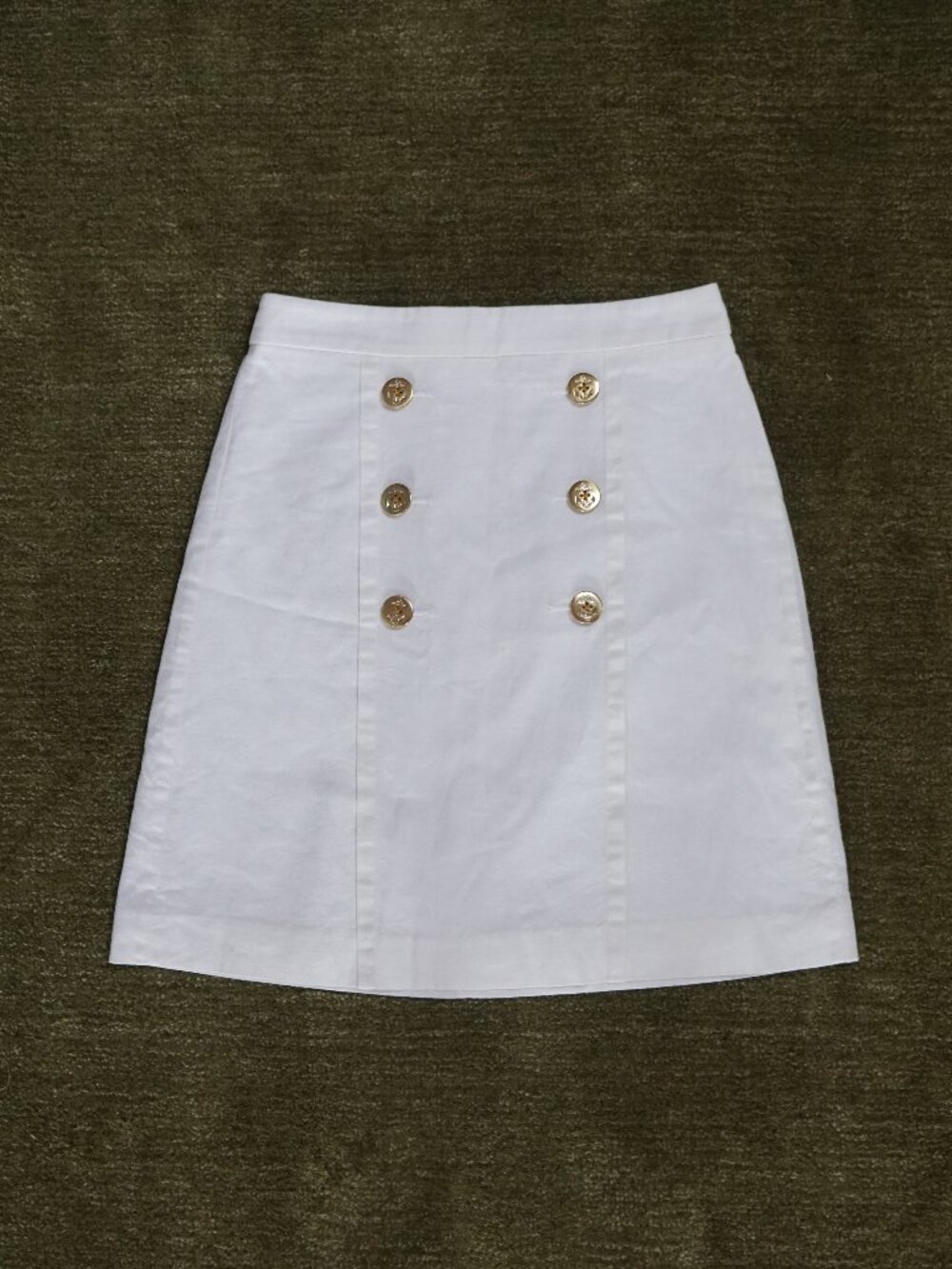 J.Crew white linen mini skirt with anchor buttons - Picture 1 of 8